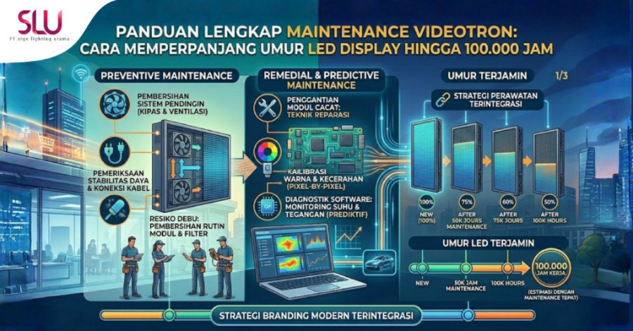 Maintenance Videotron: Cara Memperpanjang Umur LED Display Hingga 100.000 Jam